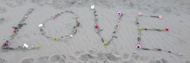 love flowers on beach